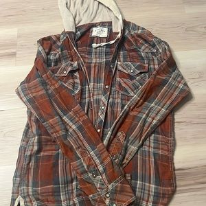 Men’s flannel with hood